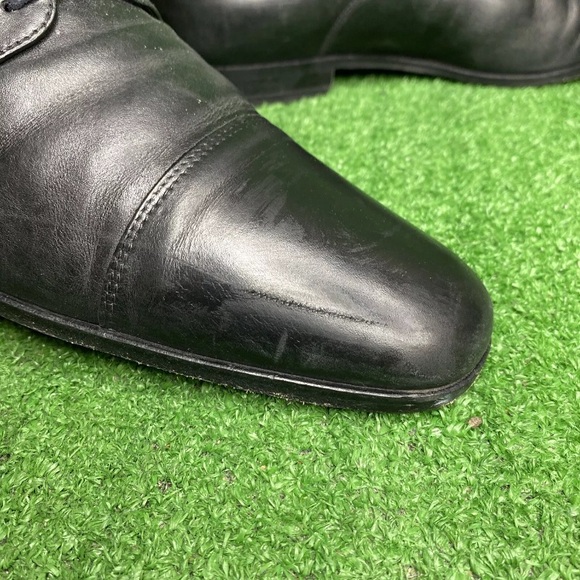 Boss Hugo Boss Dress‎ Shoes Casual Oxford Black Leather Cap Toe Lace Up Mens 13 main image 7